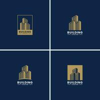 construção logotipo Projeto arquitetura. dourado construção logotipo modelo coleção vetor