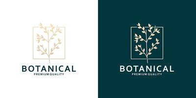 minimalista botânico logotipo Projeto com dourado cor vetor
