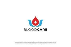 minimalista sangue doação logotipo Projeto conceito. vetor
