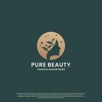 beleza natureza logotipo Projeto. elegância logotipo para beleza salão e spa. vetor
