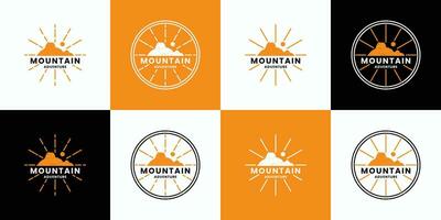 agrupar montanha , aventura logotipo Projeto vetor