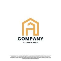 criativo casa combinar com carta uma logotipo Projeto monograma vetor