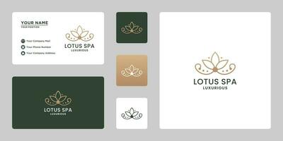 luxo flor lótus logotipo projeto, feminino flor com dourado cor logotipo modelo vetor