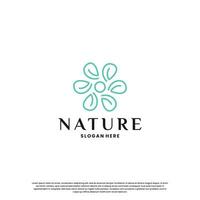 beleza natureza logotipo Projeto com flor e plantar elemento. vetor