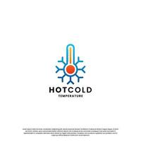quente e frio logotipo Projeto para temperatura. neve e chama ícone combinação vetor