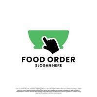 Comida ordem logotipo Projeto para Entrega e restaurante o negócio vetor