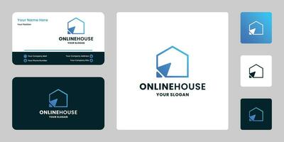 conectados casa logotipo Projeto combinar com cursor e casa para real Estado hipoteca vetor