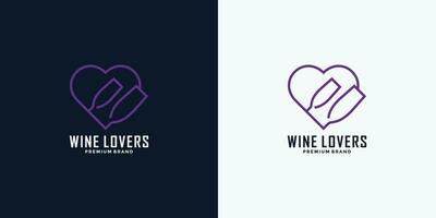 criativo logotipo Projeto modelo para vinho amantes ou vinho o negócio vetor