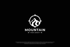 criativo montanha bússola combinação logotipo Projeto vetor