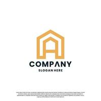 criativo casa combinar com carta uma logotipo Projeto monograma vetor