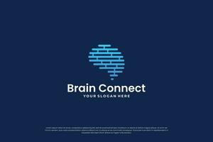 digital cérebro conexão logotipo Projeto. vetor