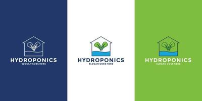 verde lar, hidroponia casa logotipo Projeto modelo vetor