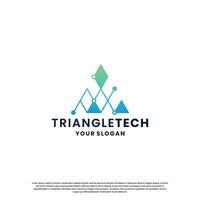 abstrato logotipo para tecnologia. triângulo forma e conexão o circuito conceito vetor