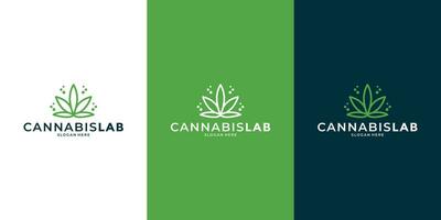 cannabis laboratório linha arte estilo logotipo Projeto para seu o negócio saúde ou comunidade Cuidado vetor