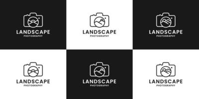 panorama fotografia logotipo Projeto. aventura fotógrafo logotipo modelo coleções vetor
