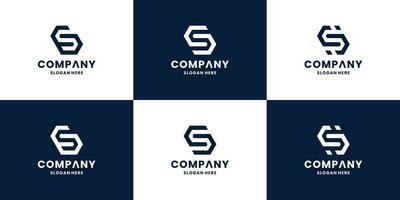 conjunto do carta s monograma logotipo inspiração para seu companhia identidade vetor
