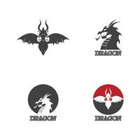 Dragão silhueta ícone símbolo vetor ilustração