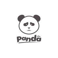 fofa panda silhueta logotipo modelo vetor