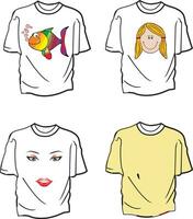 quatro Camisetas ilustração vetor