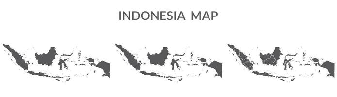 Indonésia mapa. mapa do Indonésia dentro conjunto dentro cinzento vetor
