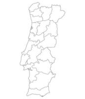 Portugal mapa. mapa do Portugal dentro administrativo províncias dentro branco cor vetor
