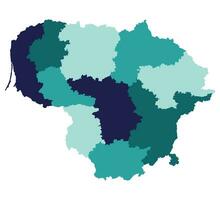 Lituânia mapa. mapa do Lituânia dentro administrativo regiões vetor