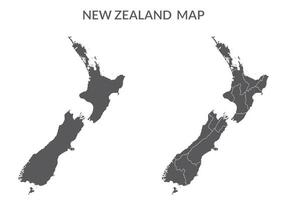 Novo zelândia mapa. mapa do Novo zelândia dentro conjunto dentro cinzento vetor