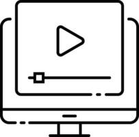 esboço vídeo jogador ícone vetor isolado em branco fundo