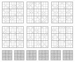 sudoku jogos conjunto com respostas. vetor