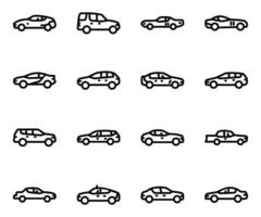 pacote do tipos do carros ícones vetor