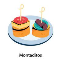 na moda montaditos conceitos vetor