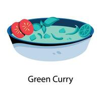 na moda verde Curry vetor