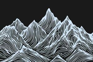 minimalista moderno linha arte imprimir. abstrato montanha contemporâneo estético fundo panorama. vetor