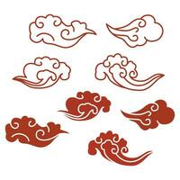chinês nuvem coleção conjunto ilustração vetor