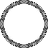 vetor Preto volta monocromático quadro, fronteira, clássico grego meandro ornamento. estampado círculo, anel do antigo Grécia e a romano Império.