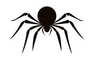 uma aranha vetor Preto silhueta isolado em uma branco fundo