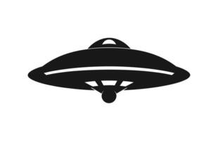 uma espaço UFO vetor Preto silhueta isolado em uma branco fundo