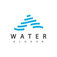 carta uma onda água logotipo ícone Projeto modelo elementos vetor