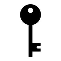 ícone de vetor preto chave isolado no fundo branco