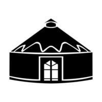 yurt Preto vetor ícone isolado em branco fundo