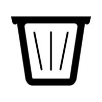 caixote de lixo Preto vetor ícone isolado em branco fundo
