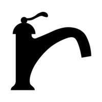 ícone de vetor preto de torneira de água isolado no fundo branco