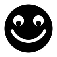 sorridente emoji Preto vetor ícone isolado em branco fundo