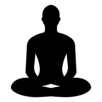 ioga Preto vetor ícone isolado em branco fundo