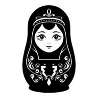 matryoshka boneca Preto vetor ícone isolado em branco fundo