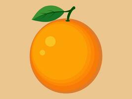 delicioso fresco uma grande laranja fruta vetor ilustração isolado fundo colorida suculento laranja