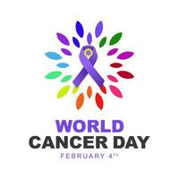 vetor ilustração do mundo Câncer dia célebre cada ano em 4 fevereiro