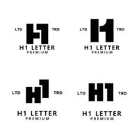 h 1 carta logotipo ícone Projeto vetor