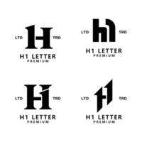 h 1 carta logotipo ícone Projeto vetor