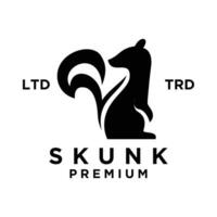 Skunk Preto branco silhueta logotipo ícone Projeto ilustração vetor